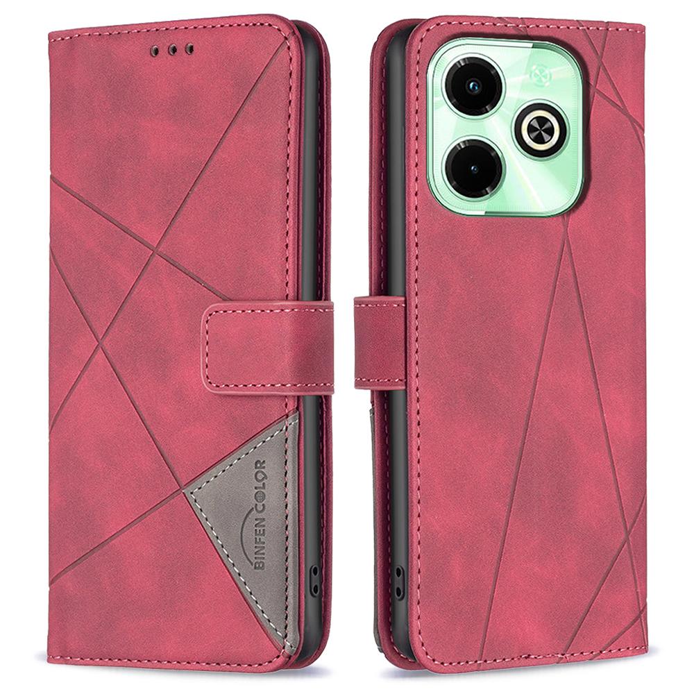 For Infinix Hot 40/Hot 40 Pro Phone Cases Wallet Stand Geometry Imprint Leather Cover