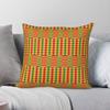 Bright Kente Cloth Square Pillowcase Polyester Linen Velvet Pattern Zip Decor Home Cushion Cover