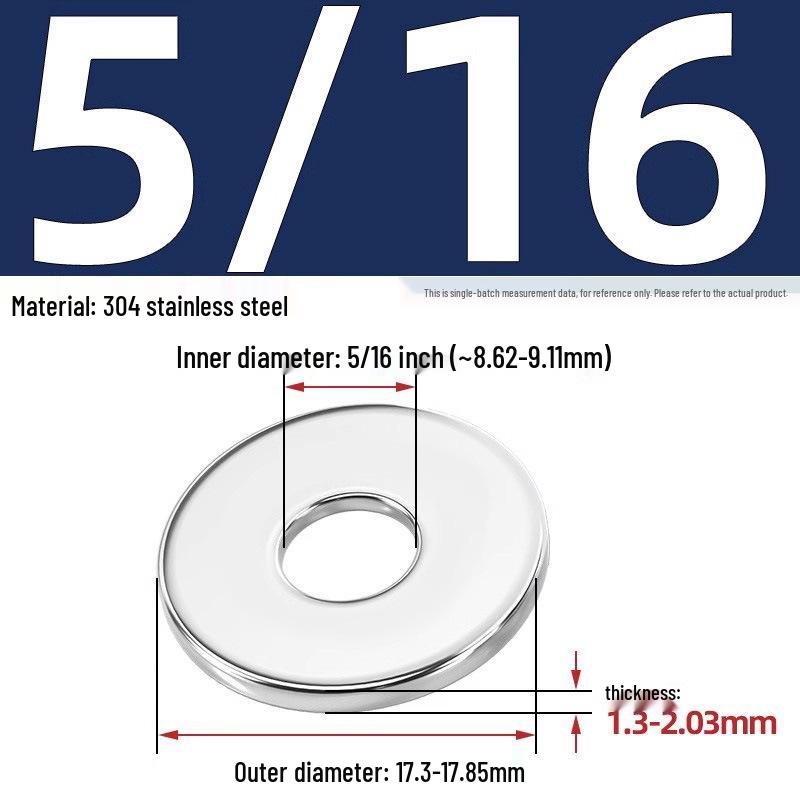 304/316 Stainless Steel Flat & Round Washers Collection
