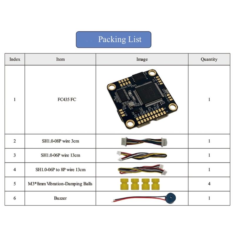 Efficient AT32F435VMT7 Piloting Flight Controller Set For Racing Drones Up To 6S Input