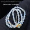 Natural Gray Moonstone Labradorite Aquamarine Triple Beaded Bracelet Necklace for Women - High Shine