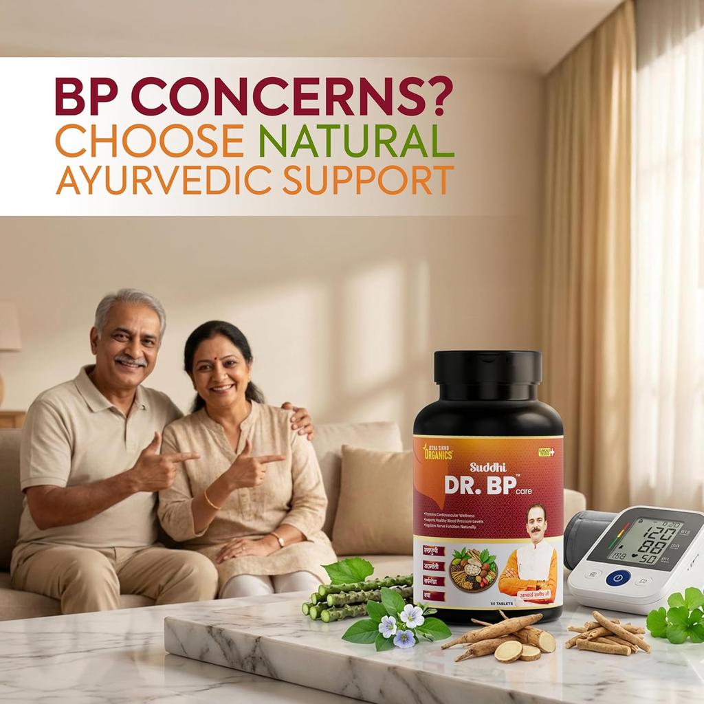 Jeena Sikho Organics Shuddhi Dr BP Care Compresse Erboristiche Ayurvediche per il Benessere 60 Compresse Confezione da 1 Supporto Cardiaco Plus