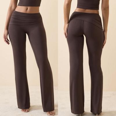 Regina Women's High Waist Flare Yoga Pants: Slimming, Breathable, Nude, European & American Fitness Style