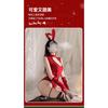 Domila Sexy Lingerie Sexy Red Bunny Crotch Free One-piece Pajamas Uniform Tease Seduction Suit