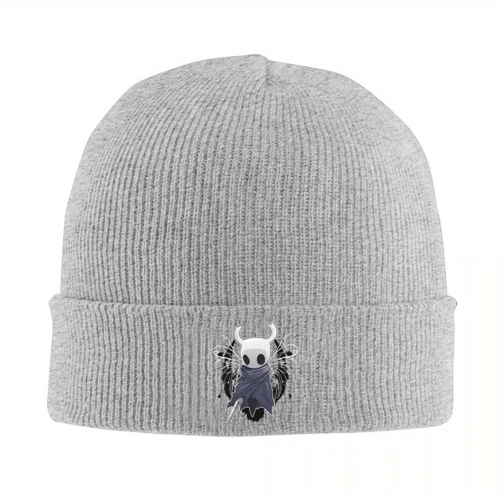 Hollow Knight Gra Czapki Dzianinowe dla Kobiet Unisex Czapki Zimowe Beanie Czapka z Motywem Ducha Kreskówka Ciepła Czapka Akrylowa