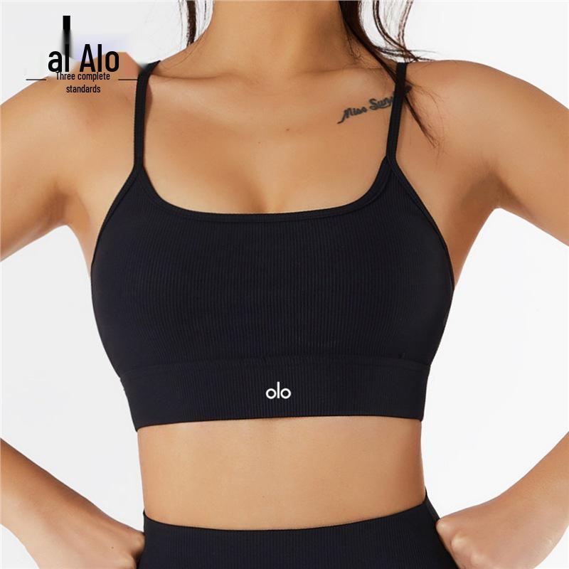 American ALO Strappy Backless Sports Bra - Yoga & Fitness Top for Women
