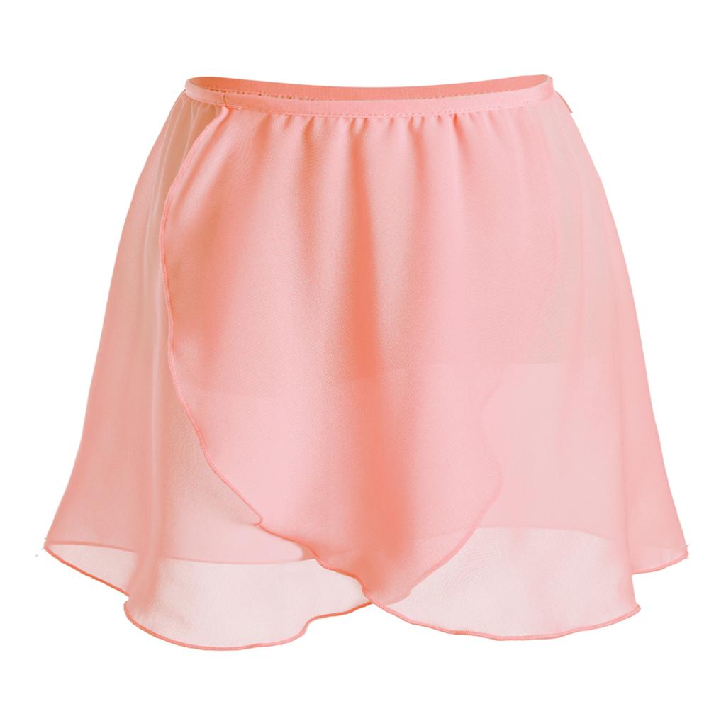 Chiffon Skirt Kids Elastic Waistband Irregular Slit Miniskirt for Stage Performance Gymnastic Costume