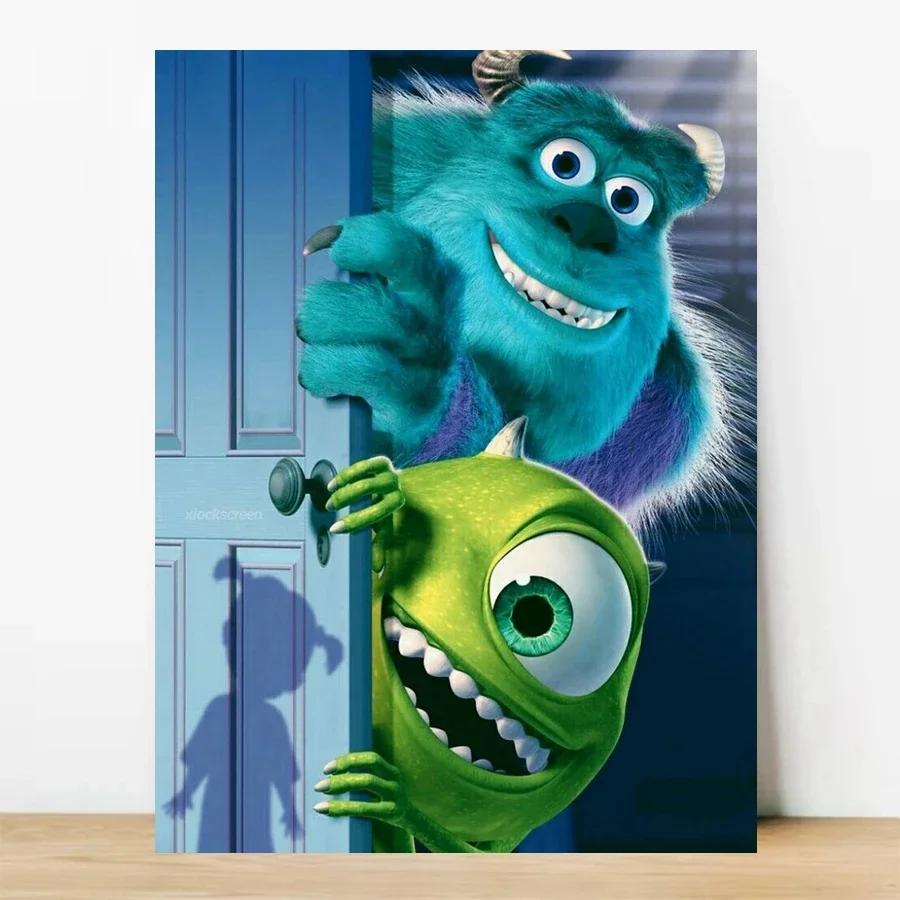 2025 Nuovo Monsters & Co Ricamo Diamante Cartone Animato Pittura Diamante Rotonda Nuovo Puzzle Mosaico Strass Decorazione Parete Casa