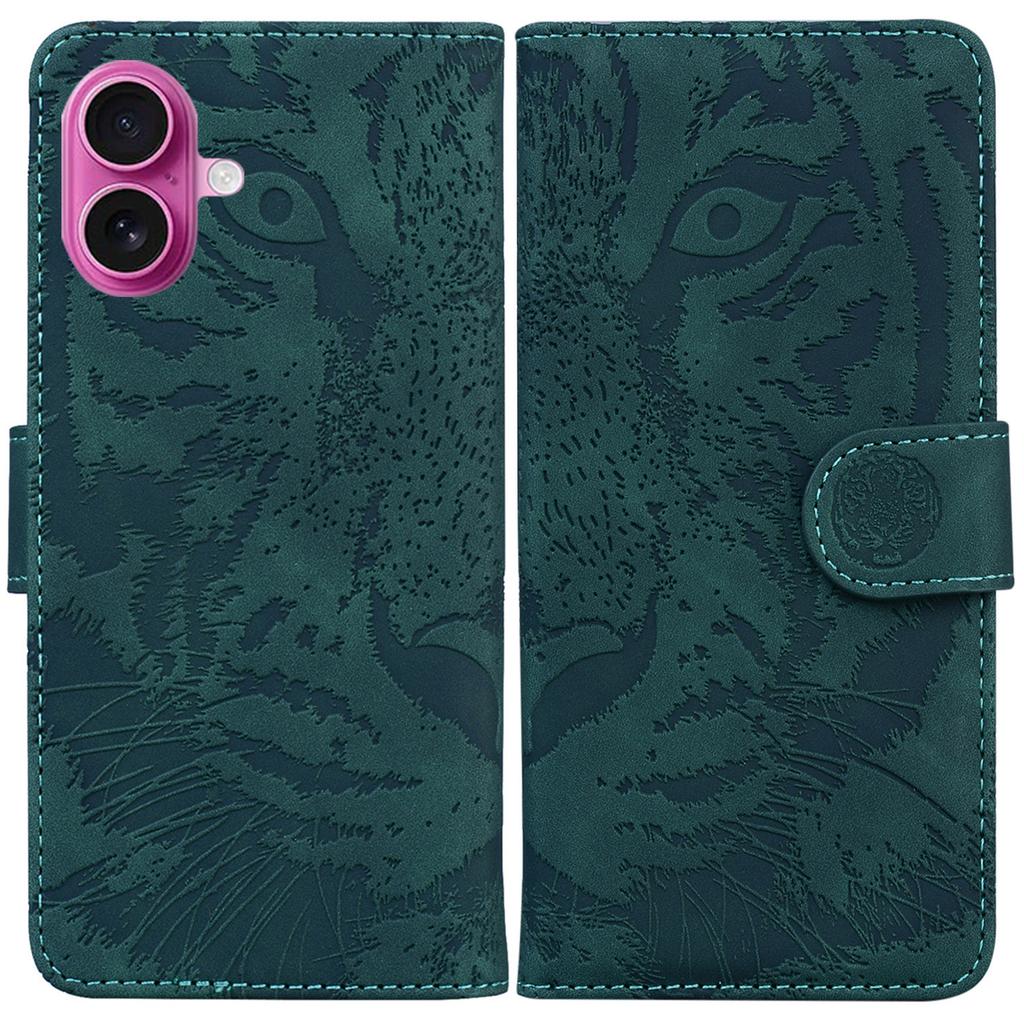 For iPhone 17 Case Tiger Imprint Leather Wallet Phone Cover