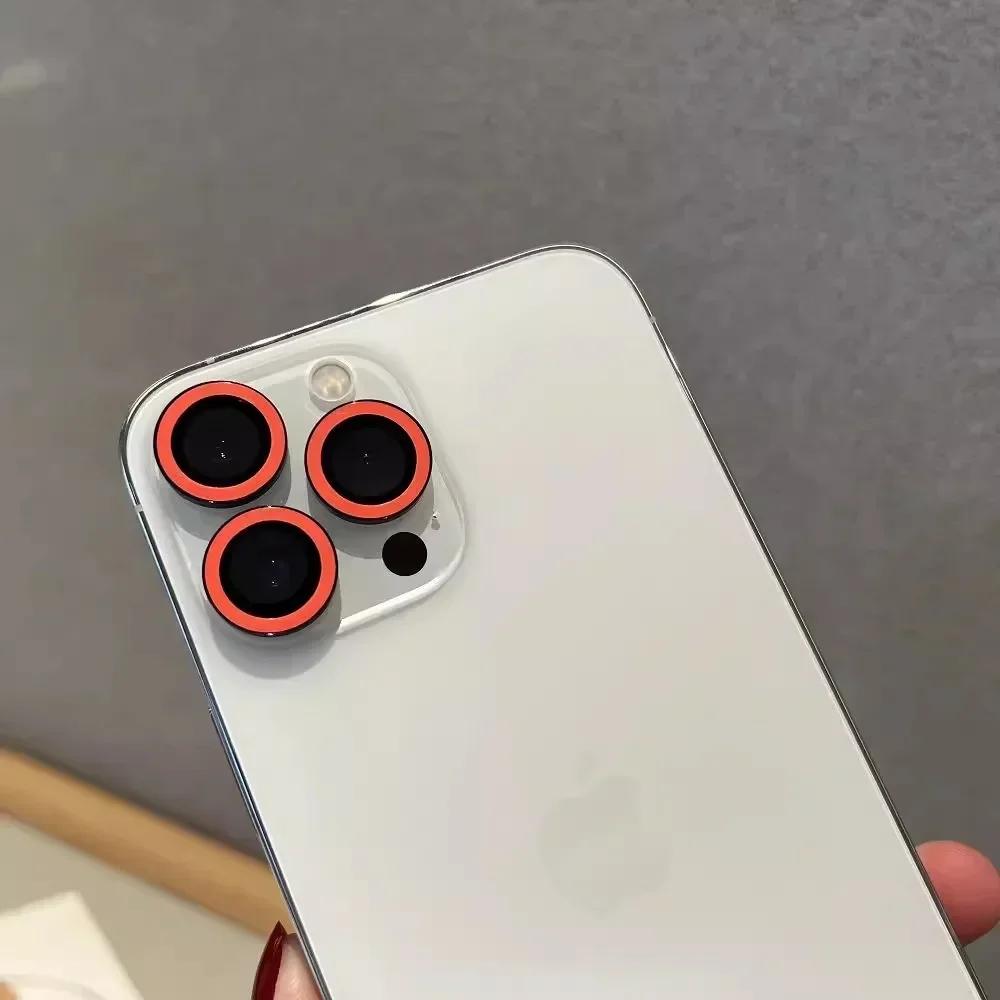 2-3Pcs Luxury Fluorescence Ceramic Camera Protect Cap For IPhone 17Pro Max Air 16 15 14 13 Plus Ring Lens Anti-scratch Glass Cap