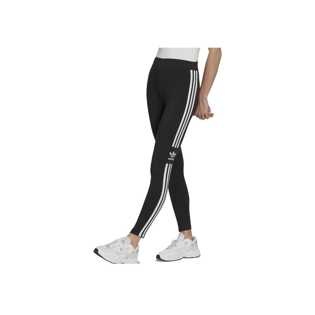 Adidas Originals Color Block Side Stripe Logo Print Slim Fit Sports Pants Women bottoms Black IB7305