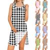 Vestido Pós-Ombro Feminino Vestido Sem Mangas Rasgável Abertura Total Lateral Vestido de Noite Adaptativo para Porta de Quimioterapia