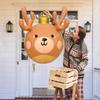 Inflatable Christmas Ball with PVC Antlers for Outdoor Holiday Decoration