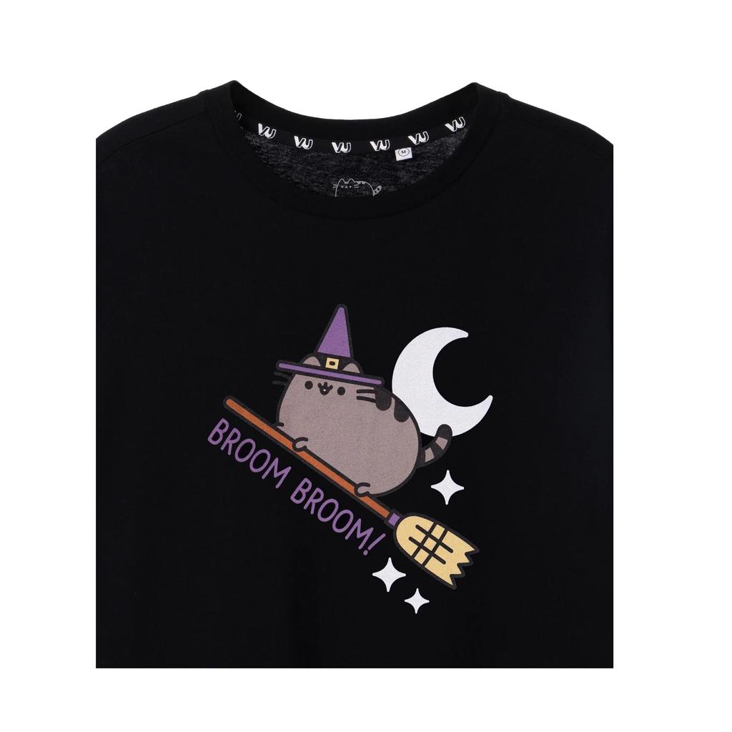 Pusheen Womens/Ladies Broom Broom Halloween T-Shirt