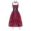 Gotische Jurk en Ketting Set voor Dames voor Halloweenfeest, Corsetriem Niet Inbegrepen