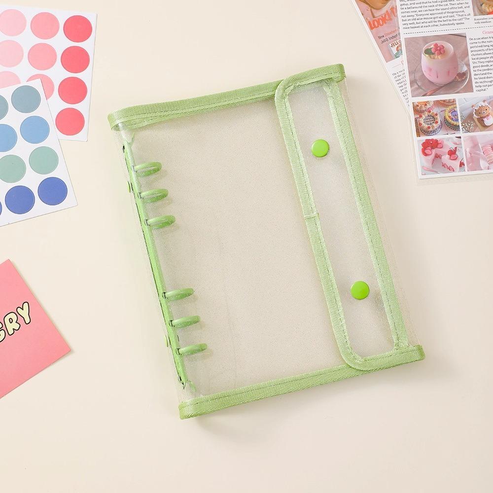 

Ins PP A5 Binder Cover Loose Leaf DIY Album Book Double-Buckle Small Card Booklet Kpop Organizer Holder зелений