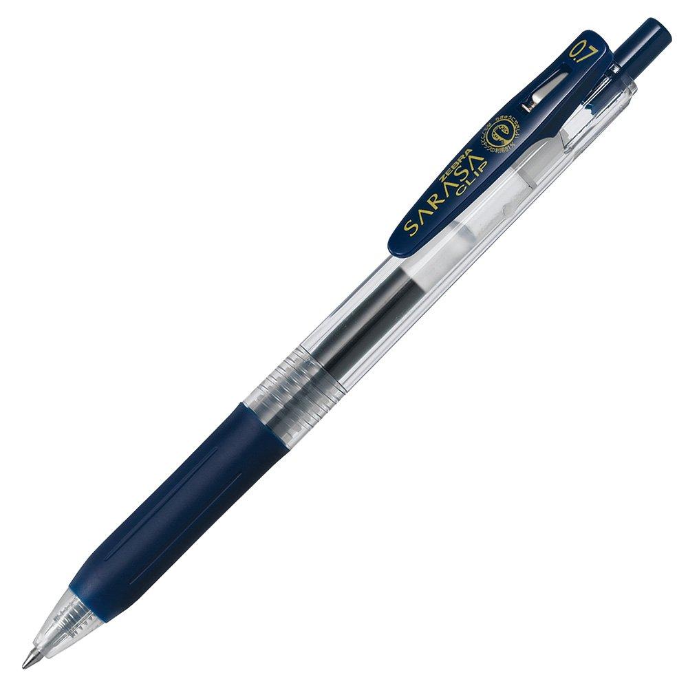 Zebra Sarasa Clip Gel Ballpoint Pen, 0.7" Blue-Black, 10-Piece Set, B-JJB15-FB