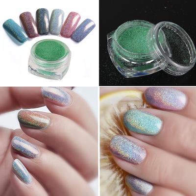 Arte de Uñas Polvo Mágico Brillante de Espejo con Purpurina Efecto Cromo Brillante
