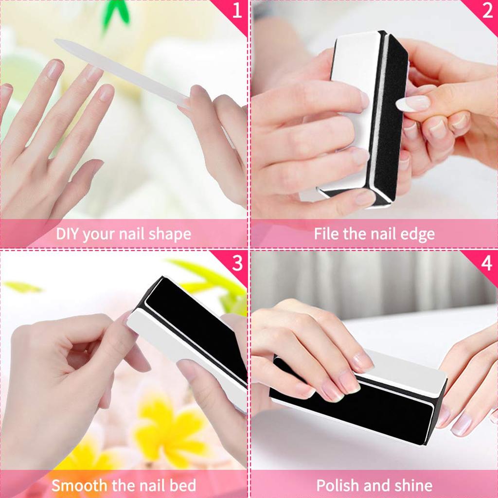 Professional Nail Buffer Home Salon Portable Nail Buffing Sanding Block Manicure Tool