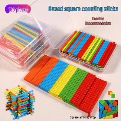 Boxed 100-Count Math Counting Sticks for Grades 1-2: Addition & Subtraction Teaching Aids