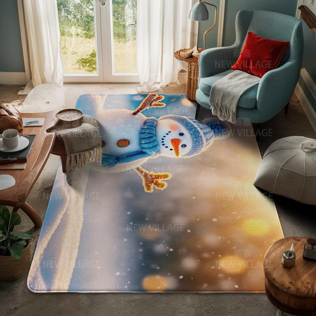 House Entrance Carpet Home Door Mat Living Room Bath Foot Bathroom Non-slip Water Absorption Rugs Bath Merry Christmas Winter