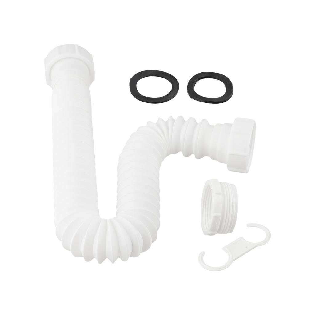 Flexible Drainage P-trap Adapter Under-sink Installation Stretch From 20cm To 80cm Flexible Sink Drain Stretchable Length