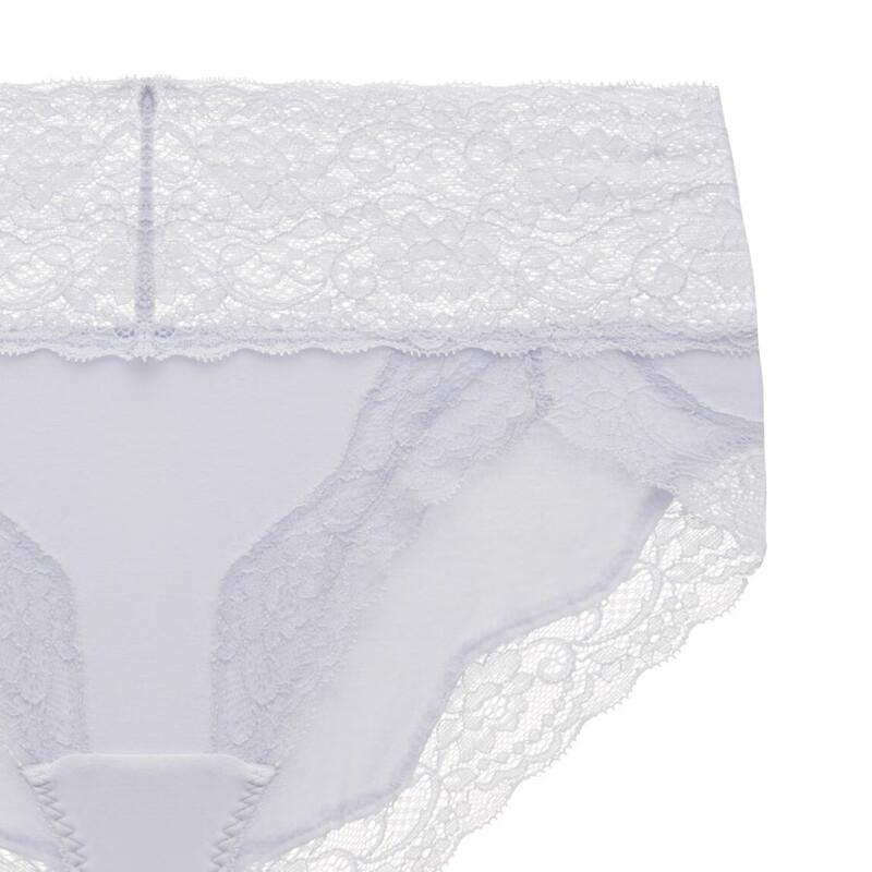 Wacoal WP5619 Seamless Mid-Waist Lace Cotton Briefs