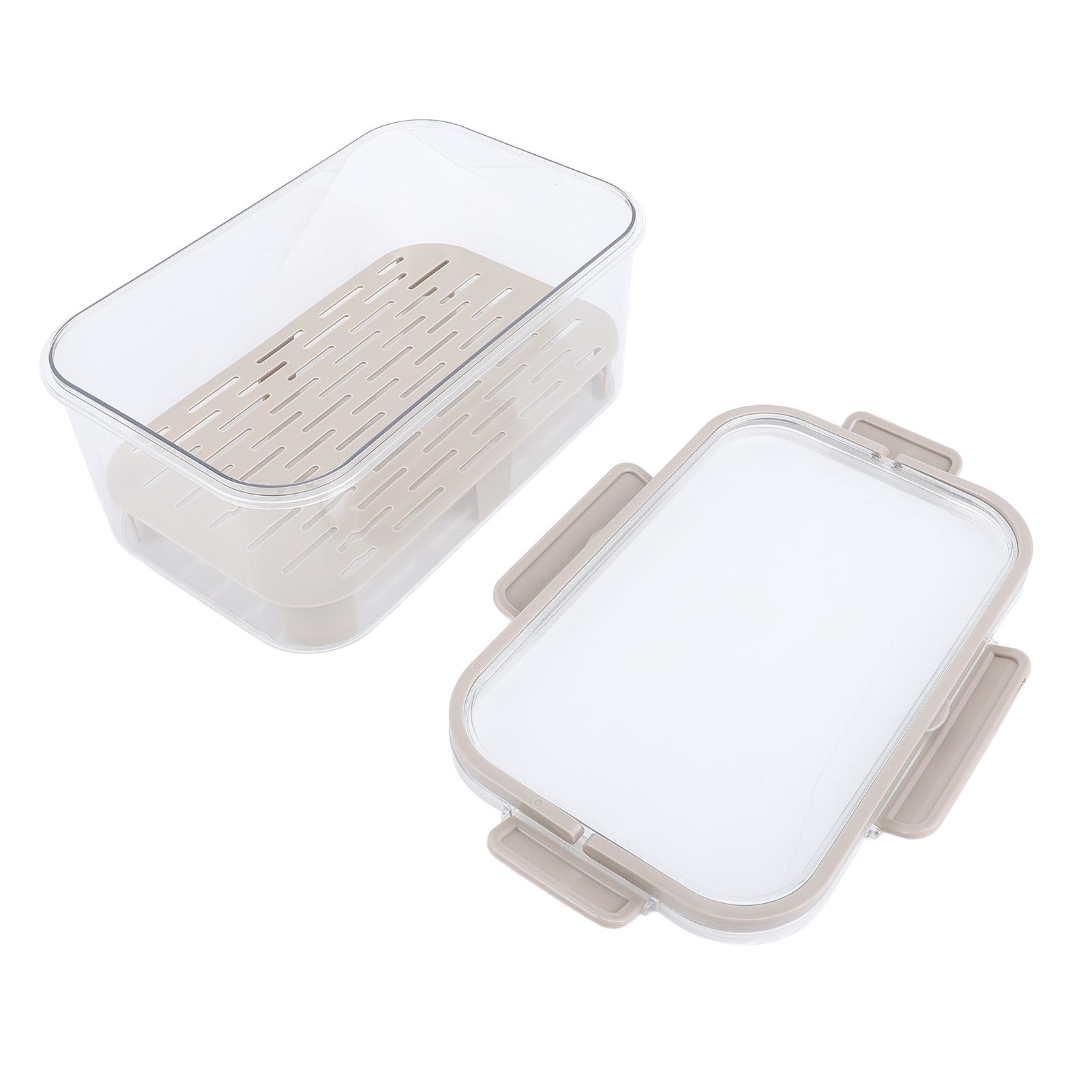 

Портативный контейнер для хранения продуктов с ручкой на крышке, герметичный дренажный лоток, многоразовый, герметичный, для продуктов питания