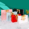 In-Stock White Cardboard Gift Bags with Bow Handle, Customizable Logo for Clothing Stores