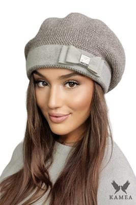 Tiona Women' Beret with Bow, Beige Color