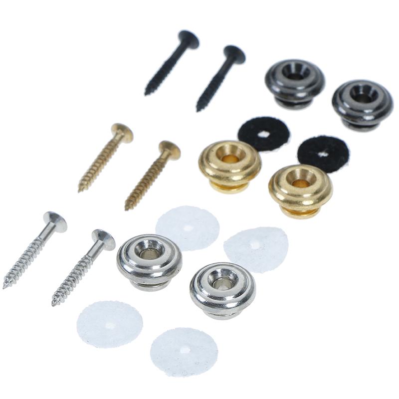 

1 пара пуговиц-замков для гитарного ремня в форме шляпки гриба с крепежными винтами чёрный