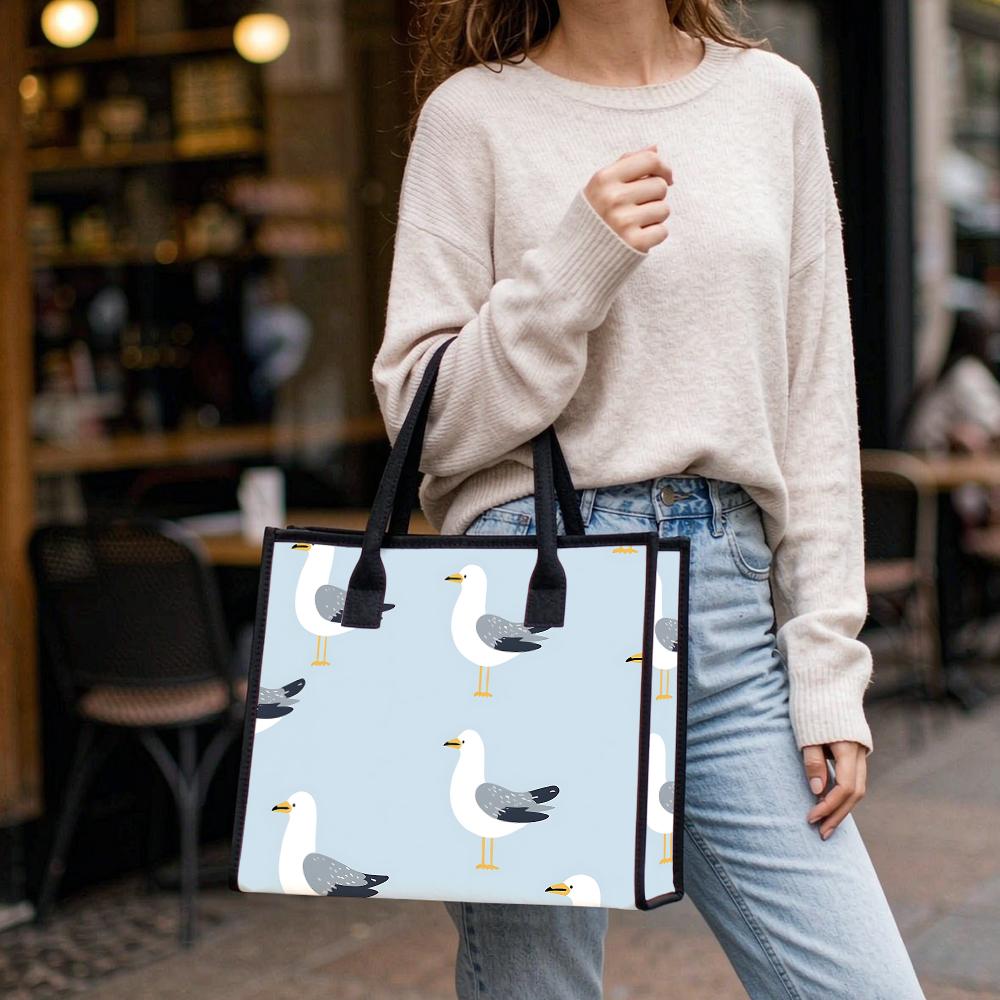 Cute Seagull Print Tote Bag