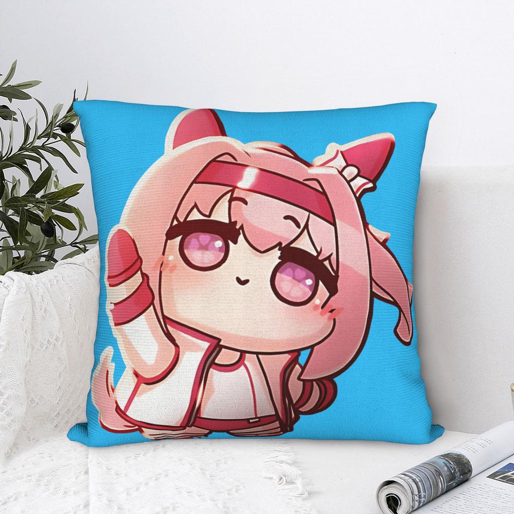 Haru Urara Pillow Case Umamusume Retro Trendy Pillow Cover Square Pillowcases For Chair Sofa Home Decor