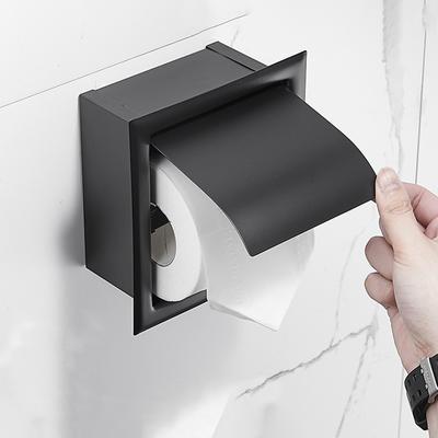 Stainless Steel304 Toilet Paper Holder Chrome Wall Mounted Concealed Bathroom Roll Tissue Box Porta Papel Higienico WF-18030