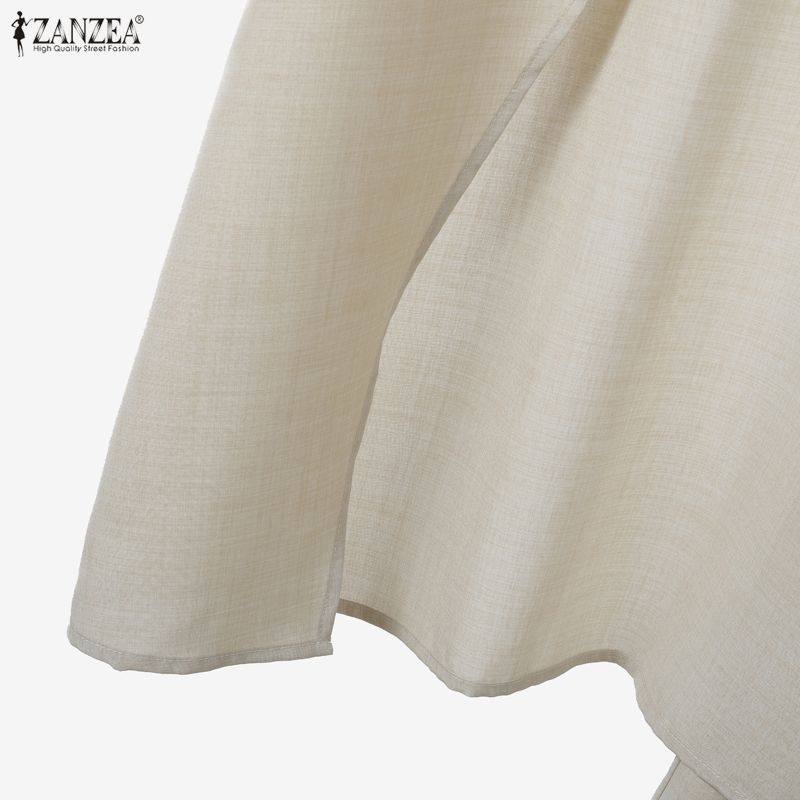 ZANZEA Women Long Sleeve Irregular Blouse and Pants Casual Two Piece Suit Sets