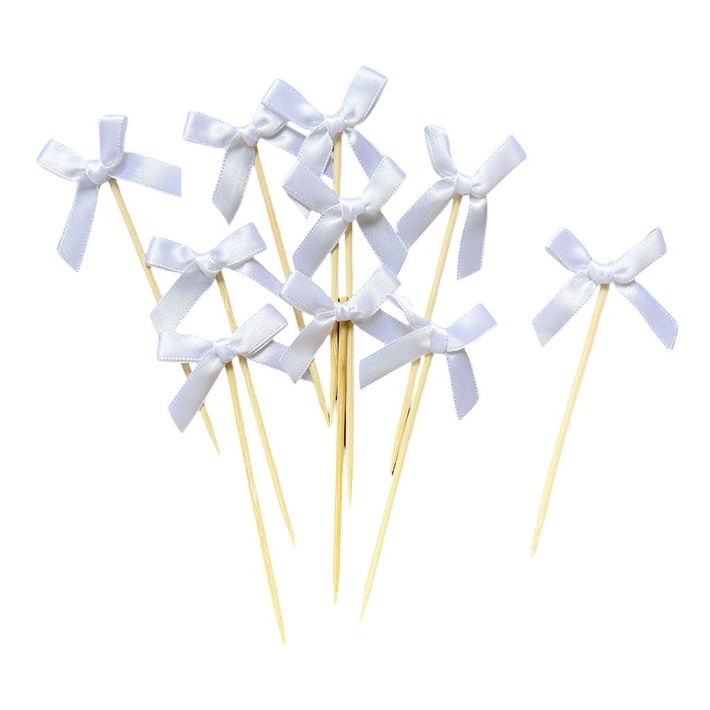 10pcs Creative Bowknot Cupcake Toppers For Birthday And Bridal Shower Romance Themed Party Cake Decorations