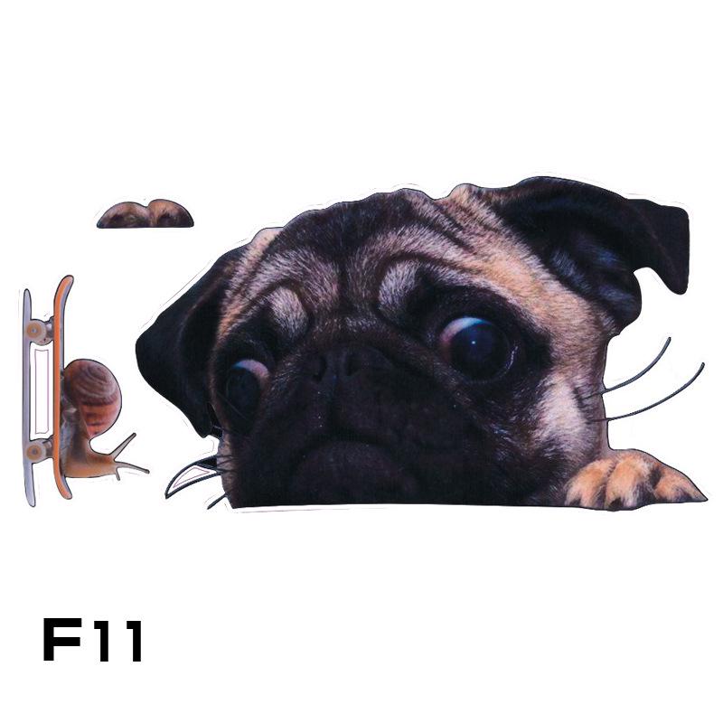 

3D Мопс и котенок Голова волка Смешные наклейки на машину - One Piece