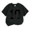 Kids Boys Girls 100% Cotton Crew Neck Short Sleeve T-Shirt, Funny Unique Pointing Hands Chinese Character Print Casual Soft Tee for Daily Wear