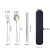 Portable Stainless Steel Cutlery Set: Fork, Spoon & Chopsticks - Ideal for Students & Outdoor Use