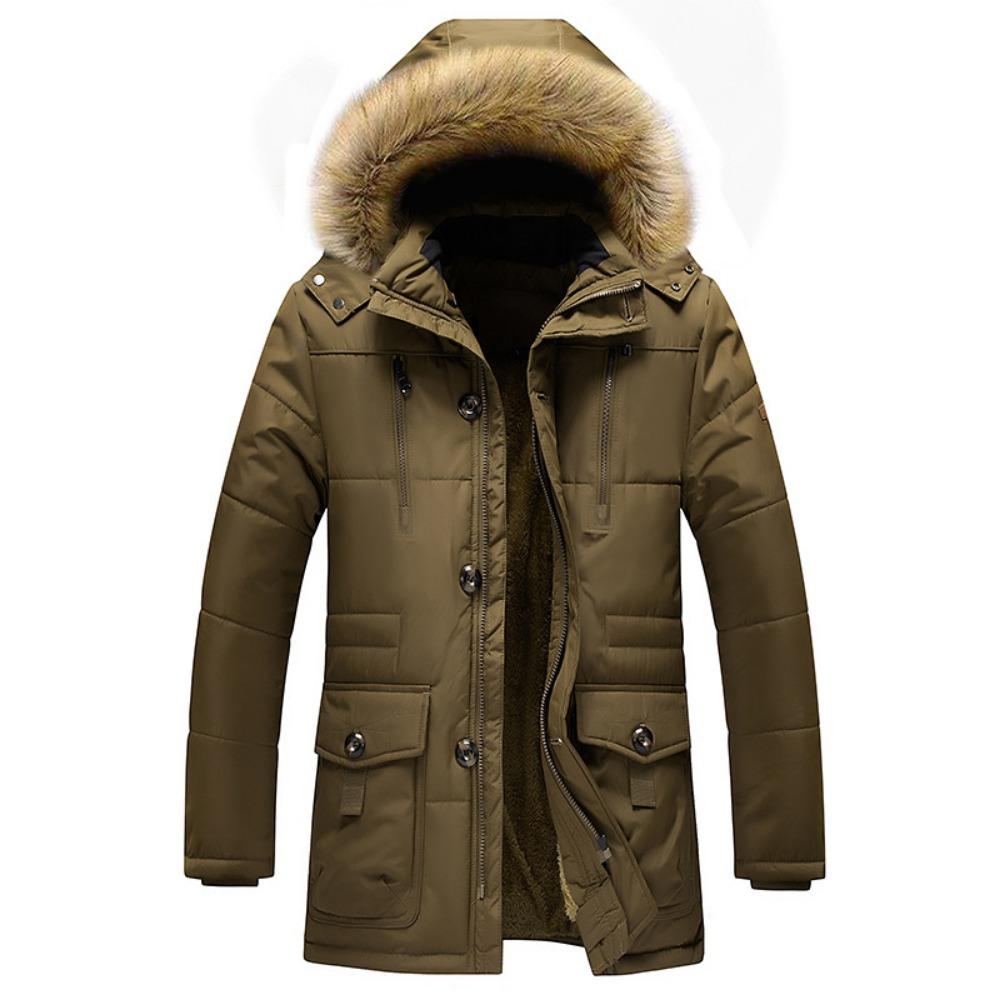winter cotton-padded clothes, men's cotton-padded jackets, large size, piled and thickened medium and long styles.