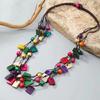 Trendy Bohemian Necklace with Coconut Shell and Wood Beads Colorful Designs for a Unique Fashion Statement Pieces