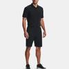 Under Armour Solid Color Double Placket Collared Short Sleeve Polo Shirt Men Tops Black 1377362-001