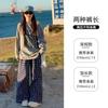 Navy Blue Plaid Pants Women's Summer New High-waisted Lazy Yamamoto Pants Loose Straight Walking Casual Wide-leg Pants