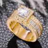 Delicate Square Zirconia Dazzling Ring For Women Engagement Wedding Ring Luxury Sparkling Bridal Rings Jewelry Accessories