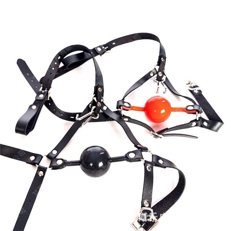 4,8 cm-es Szilikon Golyós Szájkosár Orrhoroggal - K9 Női Rabszolga Képzés