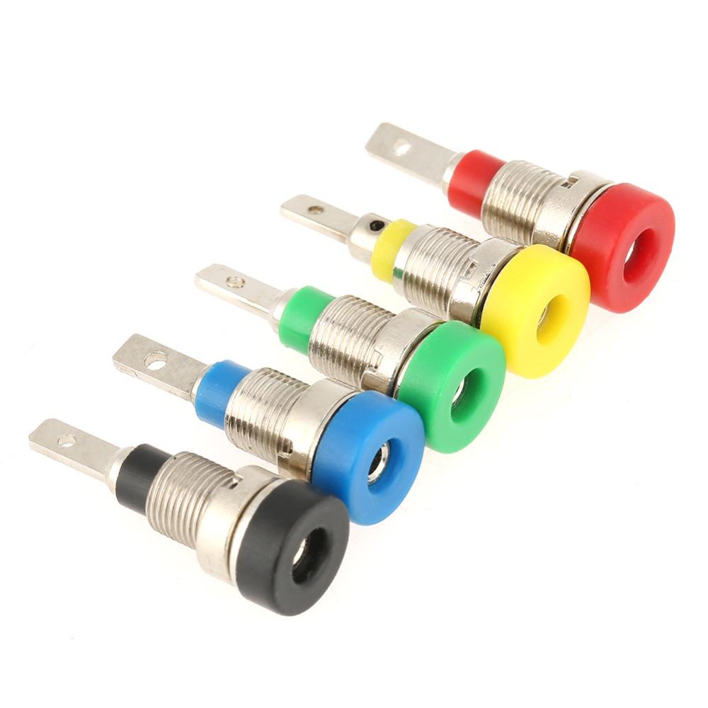 5 Pcs 2 mm Banana Socket Copper Binding Posts Chassis Mount Banana Jack  Test Probes