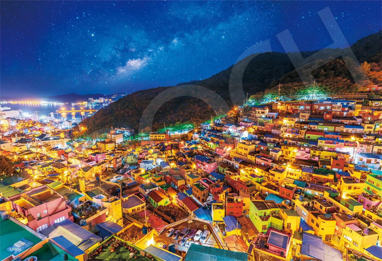 

EPOCH jigsaw overseas night view of Gamcheon Culture South Korea x 38 Includes and point 300-piece puzzle, landscape Village, (26 cm), 28-052s. glue,