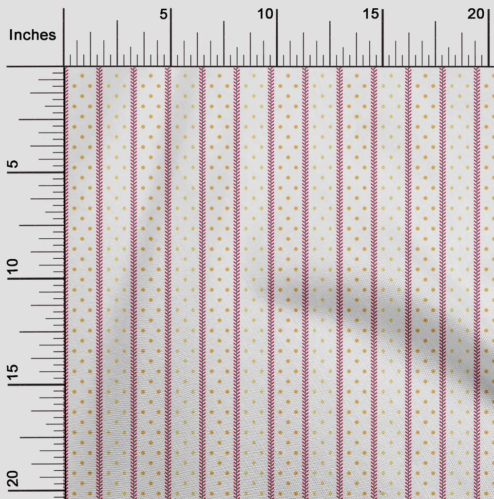 oneOone Cotton Flex Fabric Stripe|Hexagon & Triangle Geometric Printed Fabric 1 Yard 40 Inches