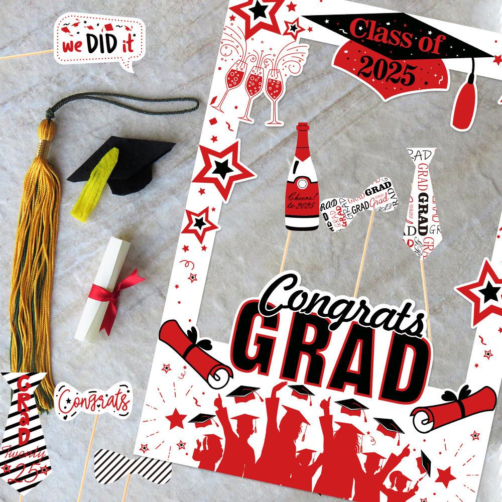 Theme Season Graduation Bachelor Hat Pattern Handheld Photo Frame Prop Photo