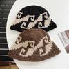 Korean Autumn Winter Retro Crochet Knitted Wool Bucket Hat Women Ins Hand-woven Basin Hat Winter Bucket Hat Men